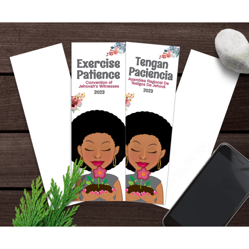 JW 2023 Exercise Patience onvention Bookmark - Afro