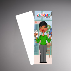 Coffee Latte Ministry Sister – Dark Skin JW Bookmark Psalm 96:8 - afmg003
