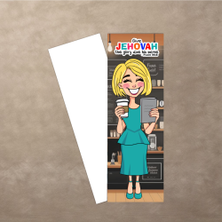 Coffee-Shop Sister – Light Skin – JW Bookmark – Psalm 96:8- cacg001