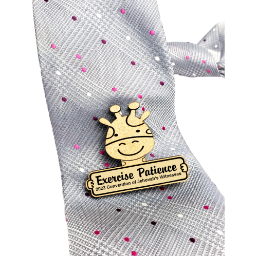 Giraffe Wood Engraved Lapel Pin