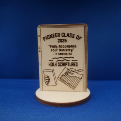 Mini Bible Pioneer School Engraved Wooden Figure – Class of [Year] Keepsake Gift
