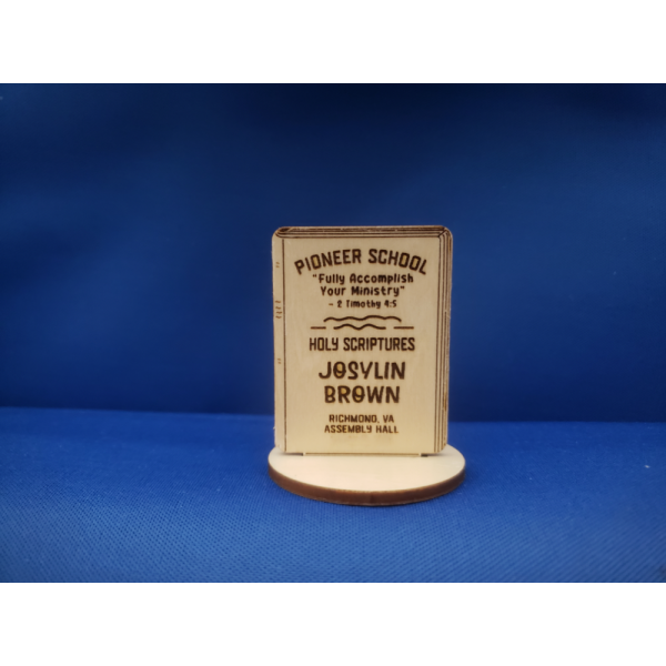 Mini JW NWT Bible Pioneer School Personalized Wood Engraved Keepsake