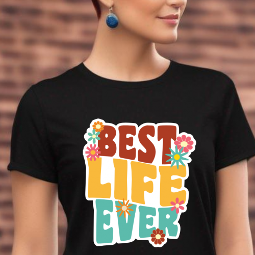 JW Best Life Ever Retro T-shirt - Golden