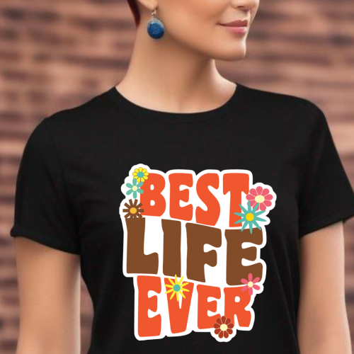 JW Best Life Ever Retro T-shirt - Orangy