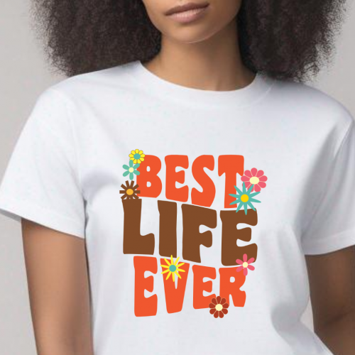 JW Best Life Ever Retro T-shirt - Orangy