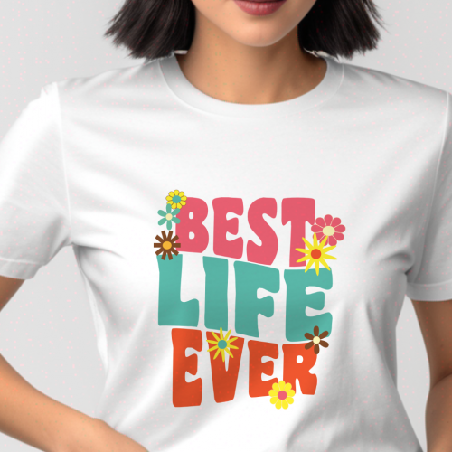 JW Best Life Ever Retro T-shirt - pinklife