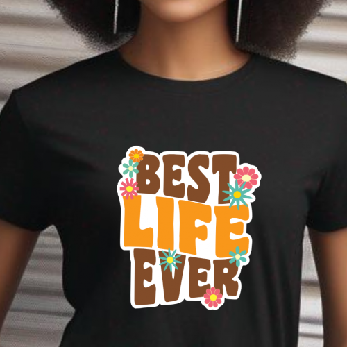 JW Best Life Ever Retro T-shirt - brown