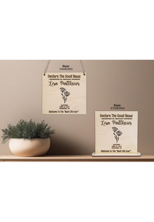 Cherished Baptism Wood Plaque – Floral Design Cherished Baptism Wood Plaque – Floral Design