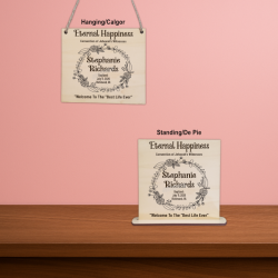 Personalized Baptism Wood Plaque – Bouquet Design