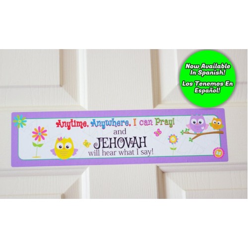 Anytime Anywhere I Can Pray Owl Door Sign