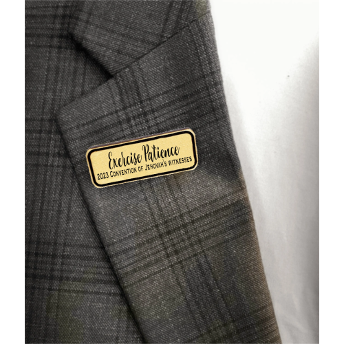 Wooden Engraved Lapel Pin