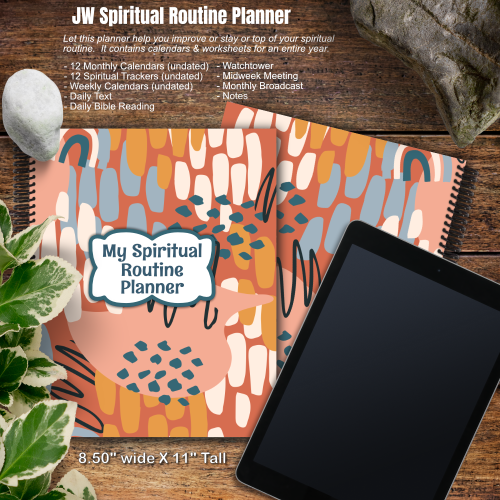 JW My Spiritual Routine Planner - orangeabstract
