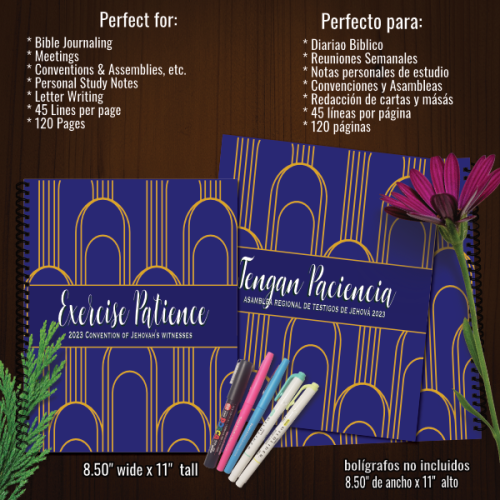 2023 JW Exercise Patience Convention Notebook Journal - Blue Geo