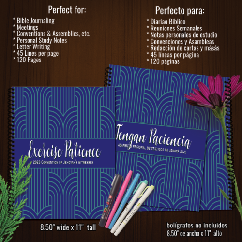 2023 JW Exercise Patience Convention Notebook Journal - Blue Lines