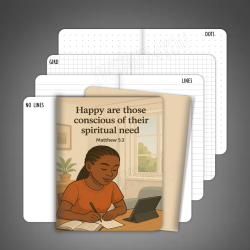 Cute Study Girl Mini Pocket Notebook - Matthew 5:3 Scripture Edition Cute Study Girl Mini Pocket Notebook - Matthew 5:3 Scripture Edition