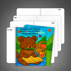 A Quiet Moment of Study" – Bear & Scripture Pocket Notebook A Quiet Moment of Study" – Bear & Scripture Pocket Notebook