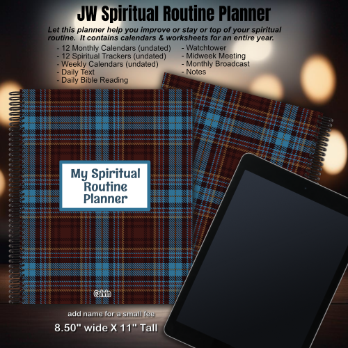 JW My Spiritual Routine Planner - tartanblue