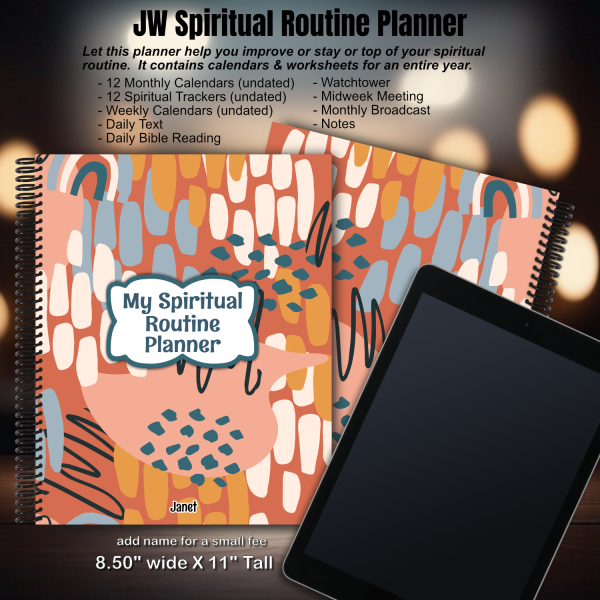 JW My Spiritual Routine Planner - orangeabstract