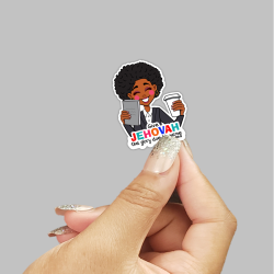 Business Territory Sister – Dark Skin - JW Kiss Cut Sticker - Psalm 96:8 -afmg001