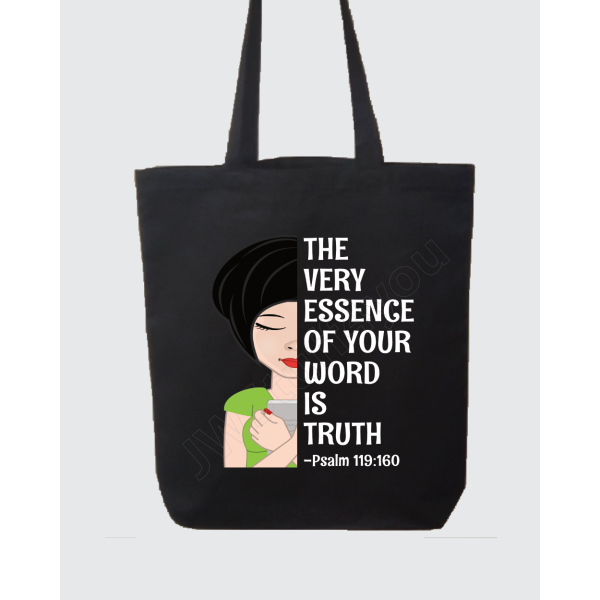 2023 JW YEAR TEXT Tote Bag - BlackHair