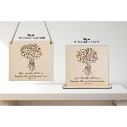 Keeping Calm Wood Plaque - Isaiah 30:15 - Flowers Keeping Calm Wood Plaque - Isaiah 30:15 - Flowers
